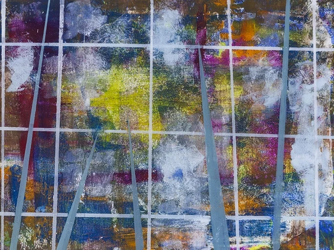 Reflections I, Mixed Media with Resin on Canvas