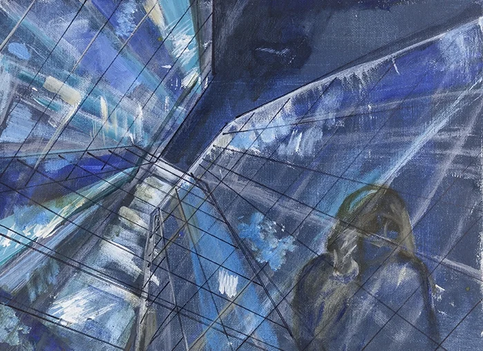 Looking Up II, Mixed Media on Canvas
