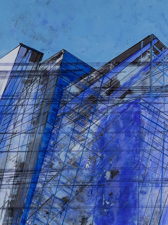Looking Up III, Mixed Media on Aluminium Panel