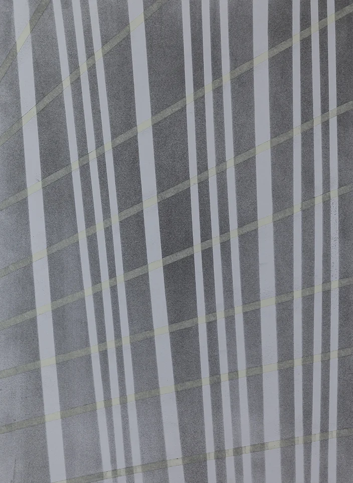 Window on the World I, Charcoal & Tape on Paper