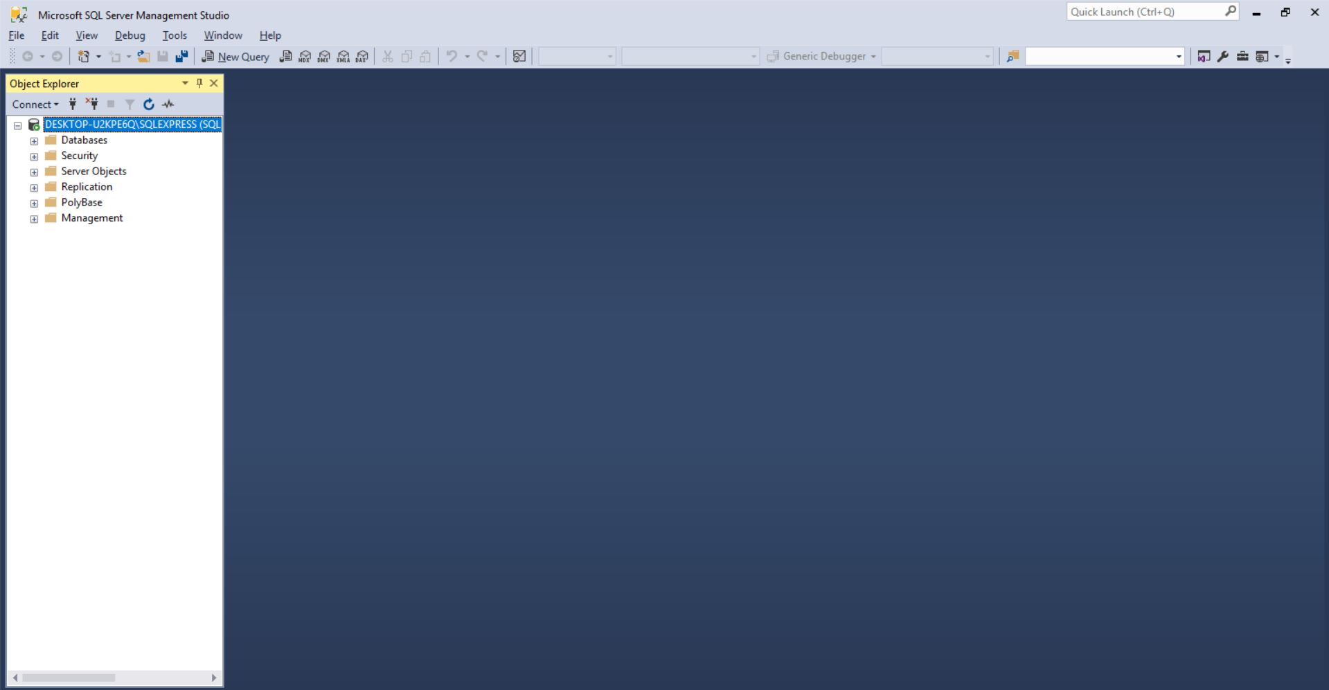 This is the graphical user interface for SQL Server databases. 