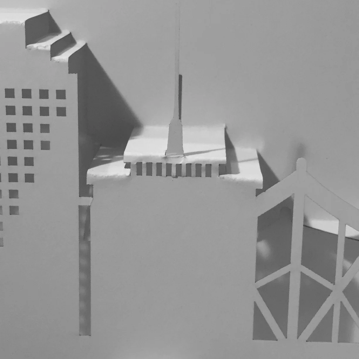 Example of too much detail next to a fold line which is creating damage to the paper.