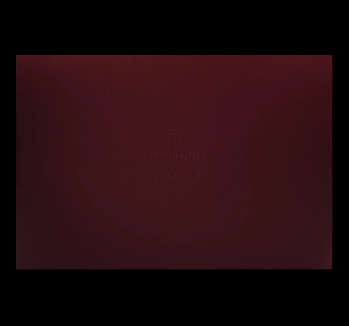 Blind embossed logo onto Sirio Cherry.