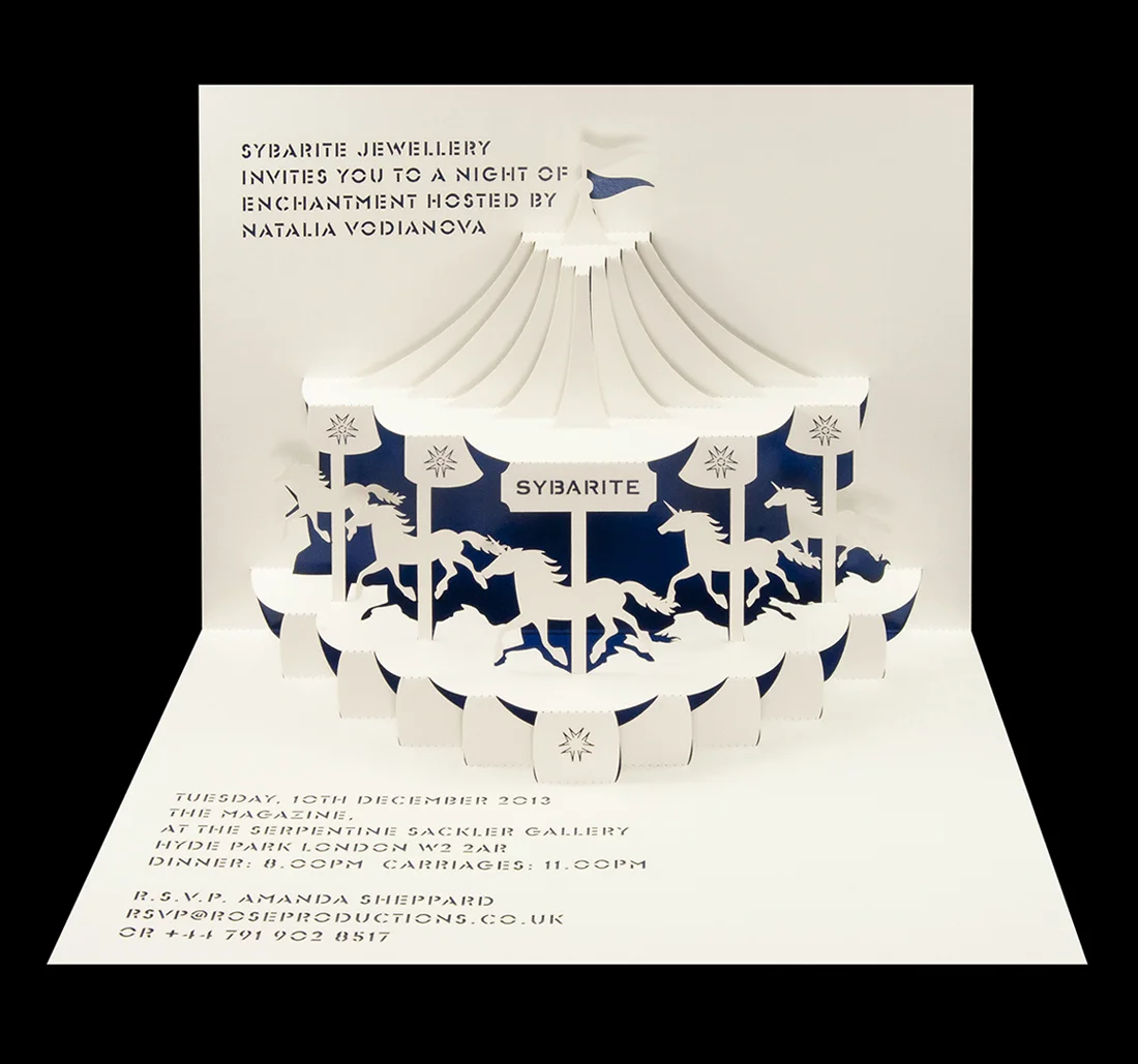 Jewellery collection launch pop-up invitation.