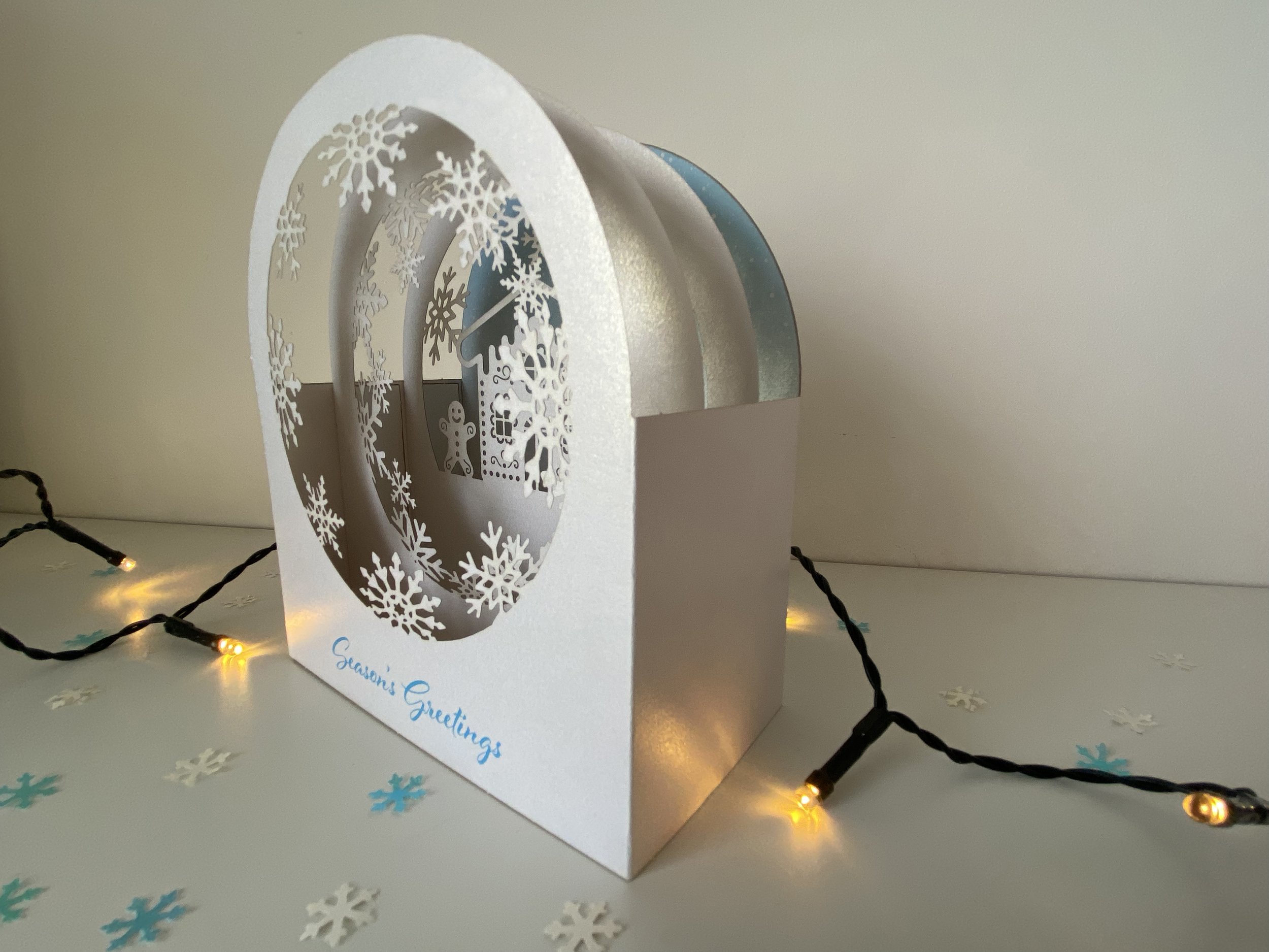 Paper Tango snow globe gingerbread card side view.jpg