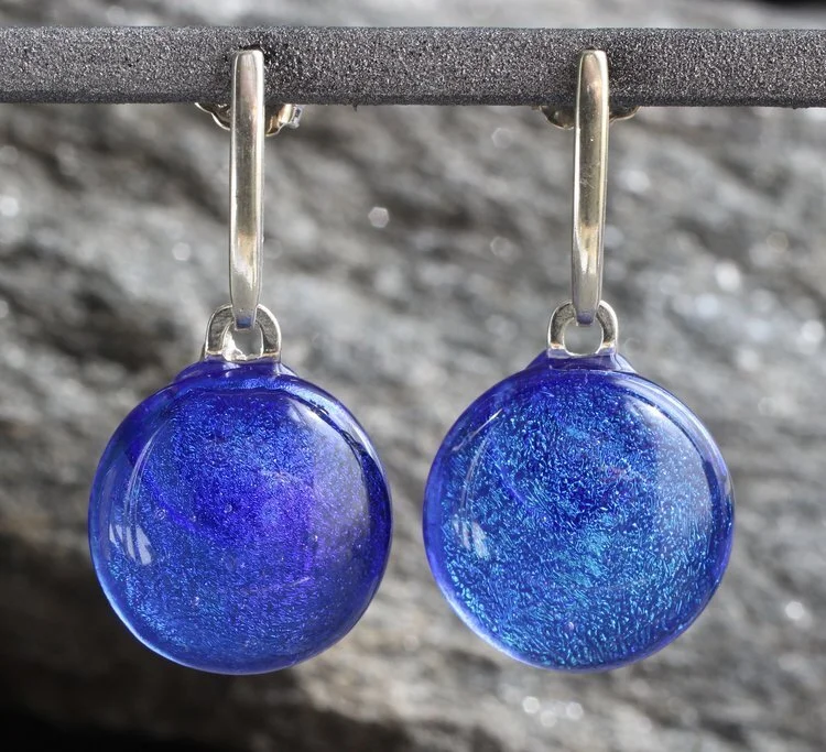 royal blue enigma Argentium earrings