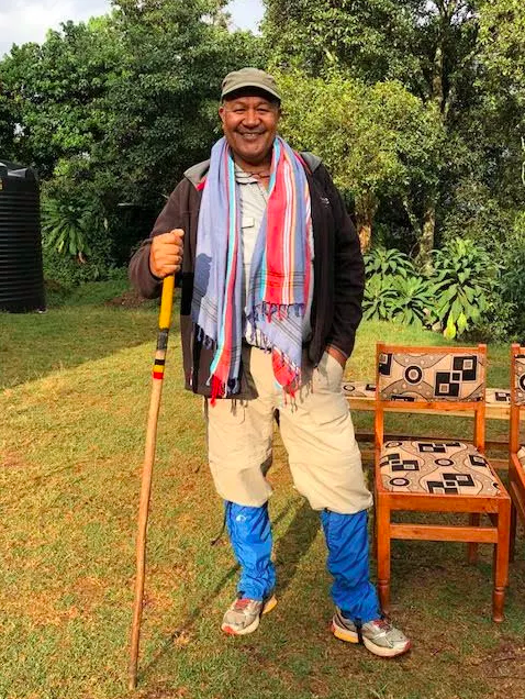 David Sugden all kitted up for trekking.