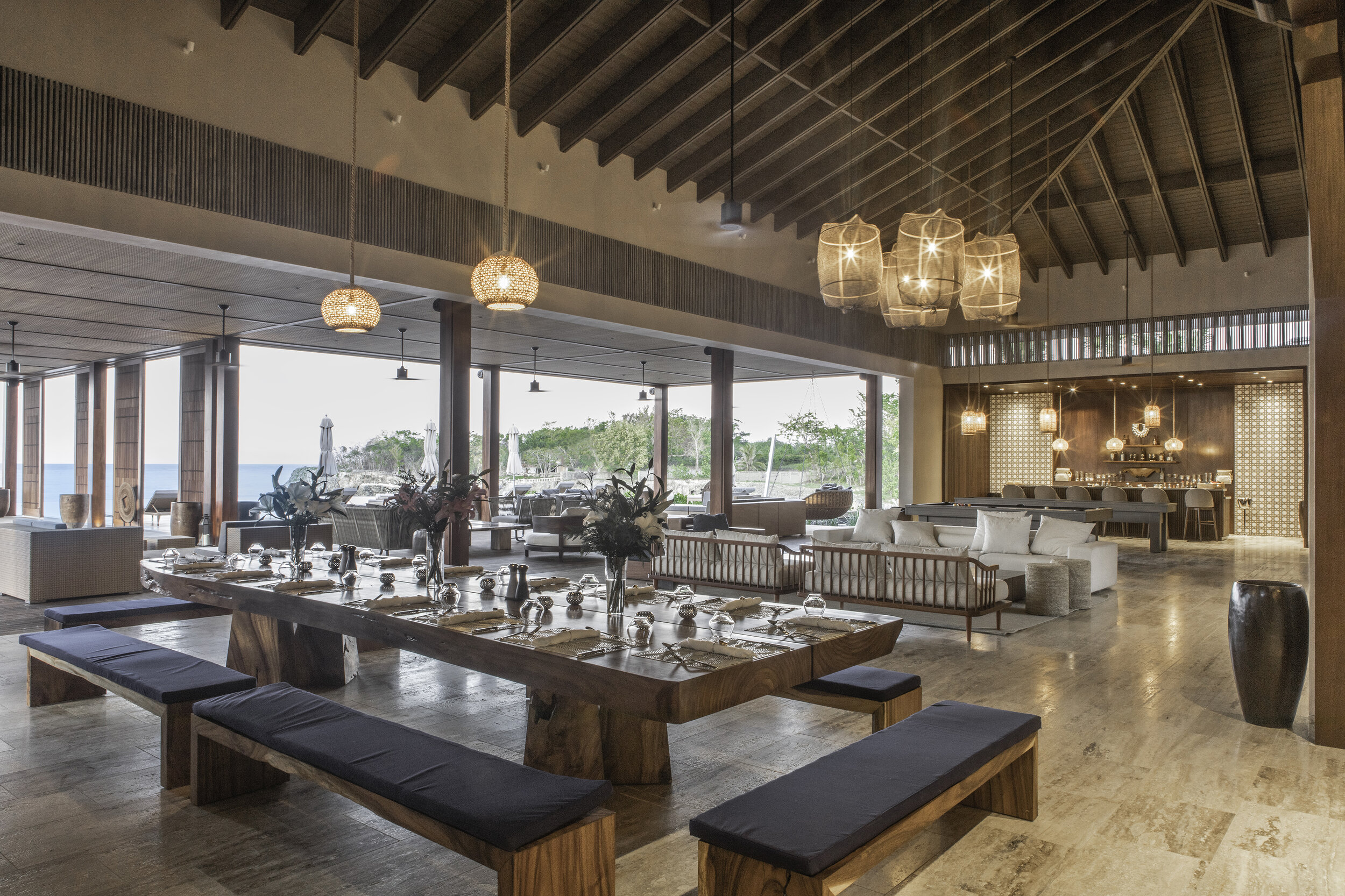   Indoor dining area in the Larimar villa (photo credit: ÀNI Private Resorts)  