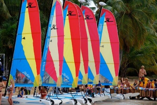   Hobie Cats are just one of the included activities at Curtain Bluff (photo credit: Rebecca Recommends)  