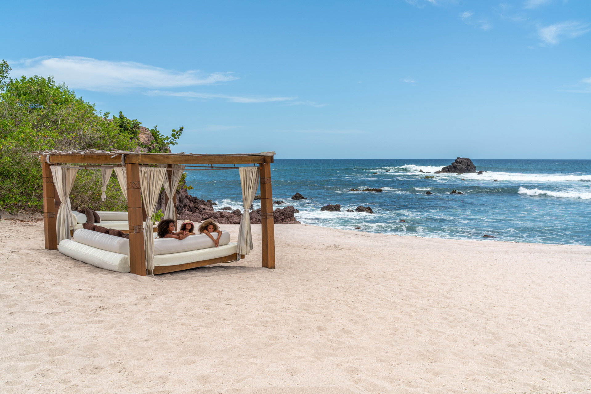   Family beach relaxation at Four Seasons Punta Mita (photo credit: Four Seasons)  