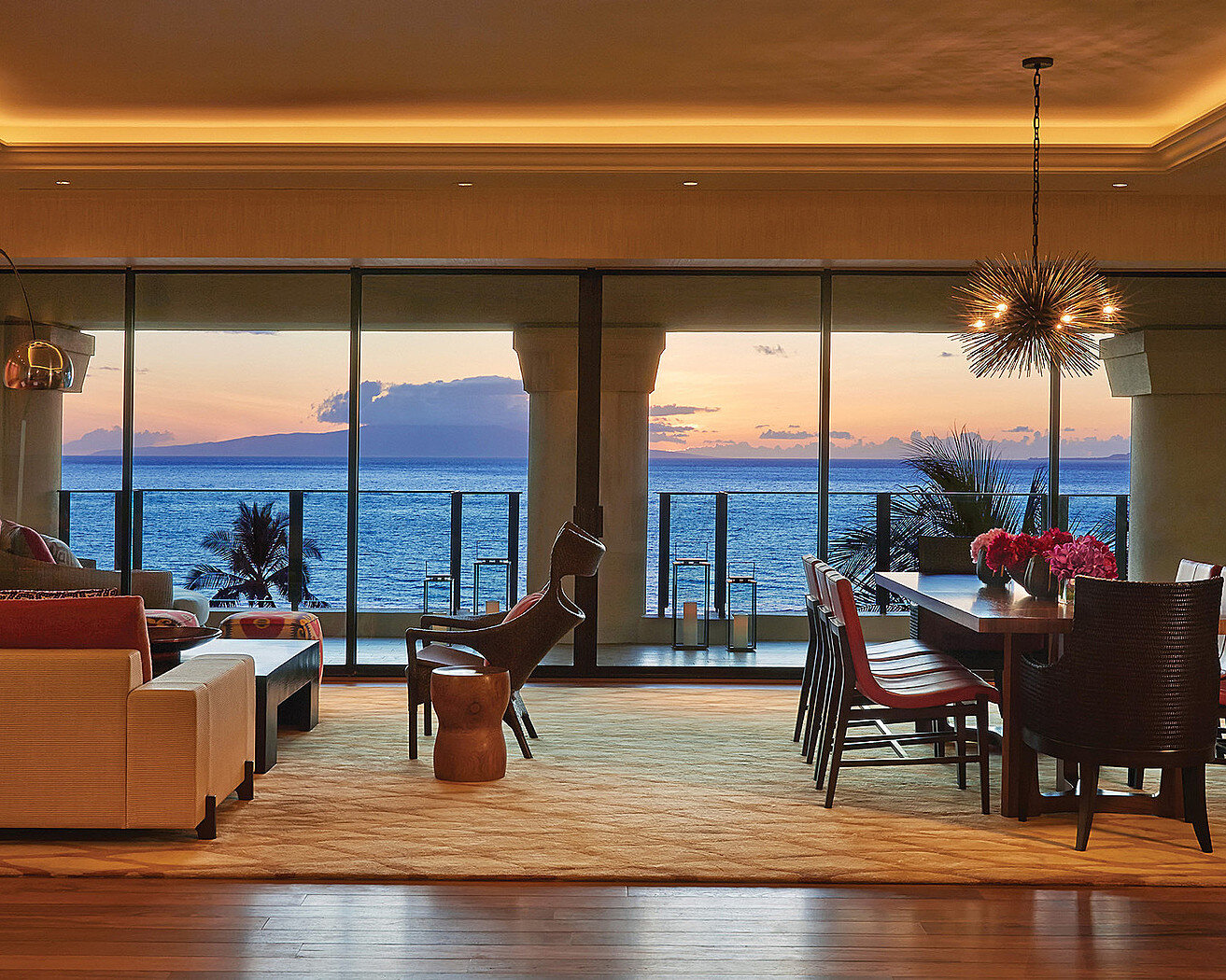   The living area in a higher-level suite (photo credit: Four Seasons)  