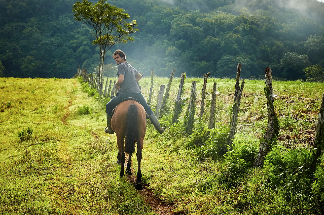   Horseback riding at Pantrepant (photo credit: Dominique DeBay Collection)  