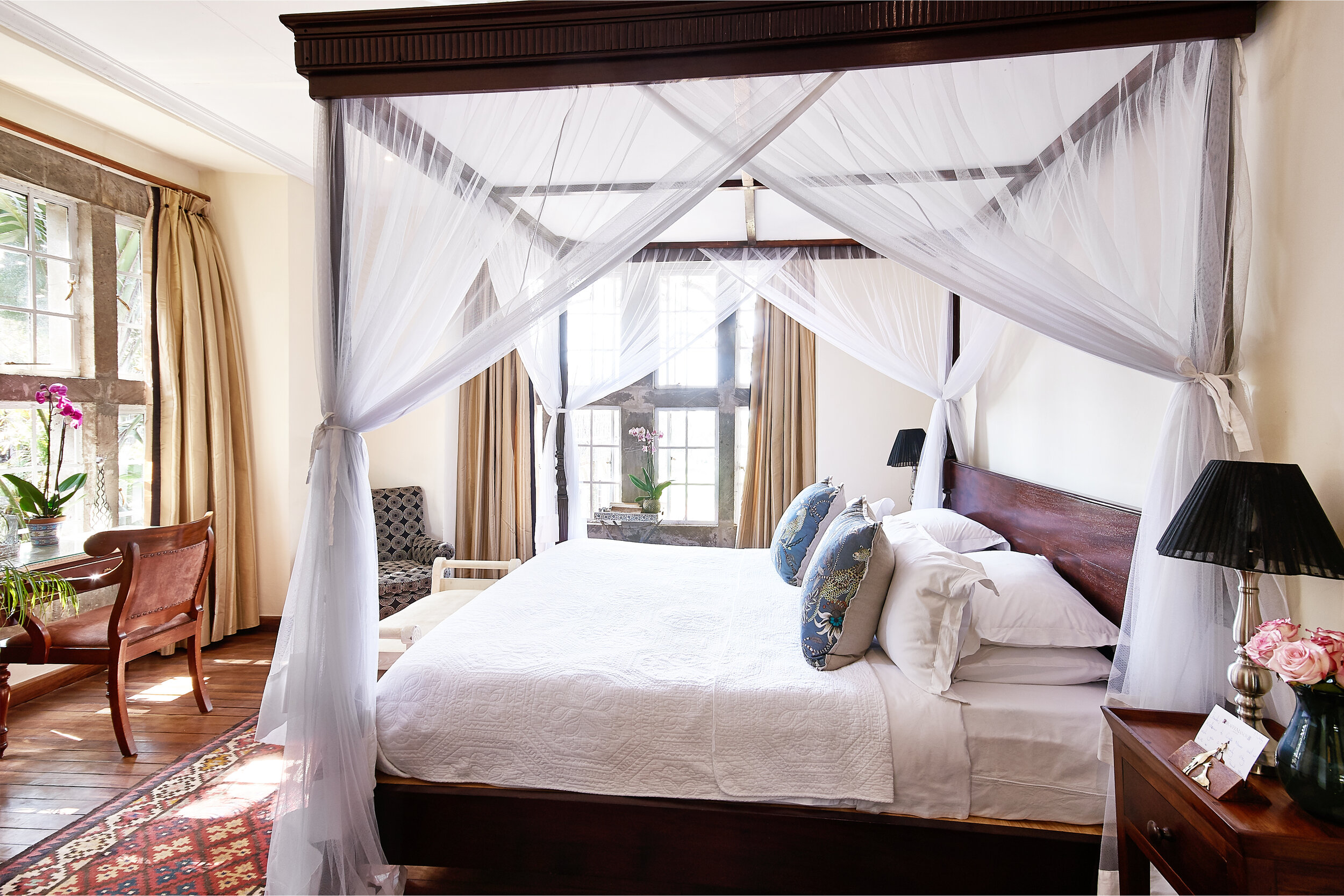   One of the guest bedrooms at Giraffe Manor (photo credit: Janine Cifelli Representation)  