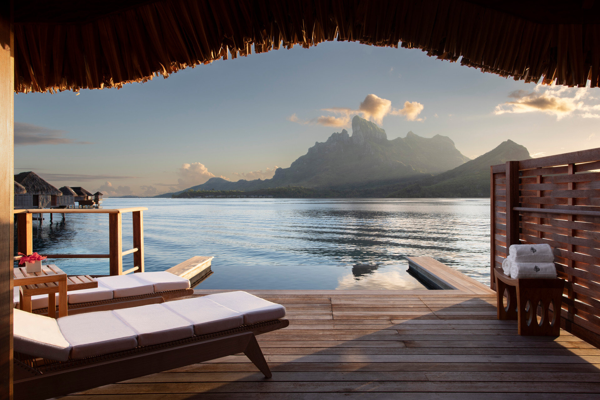   Stunning views over the lagoon (photo credit: Four Seasons Hotels &amp; Resorts)  