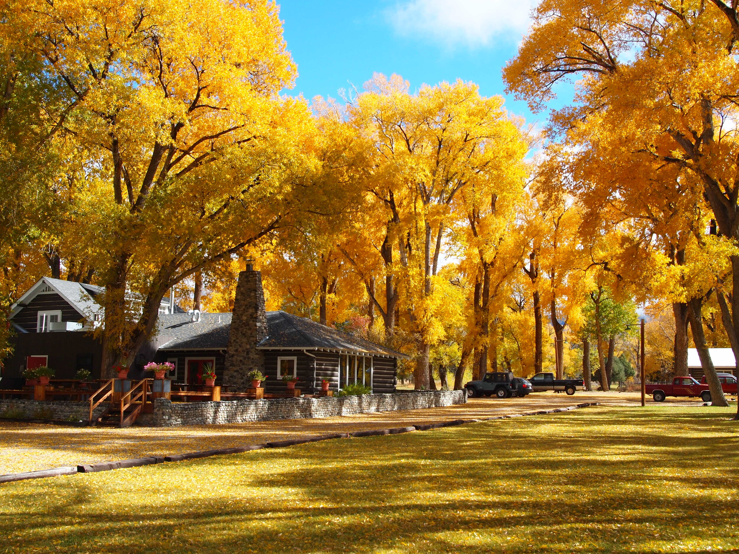   The lodge in autumn (photo credit: Ranchlands)  