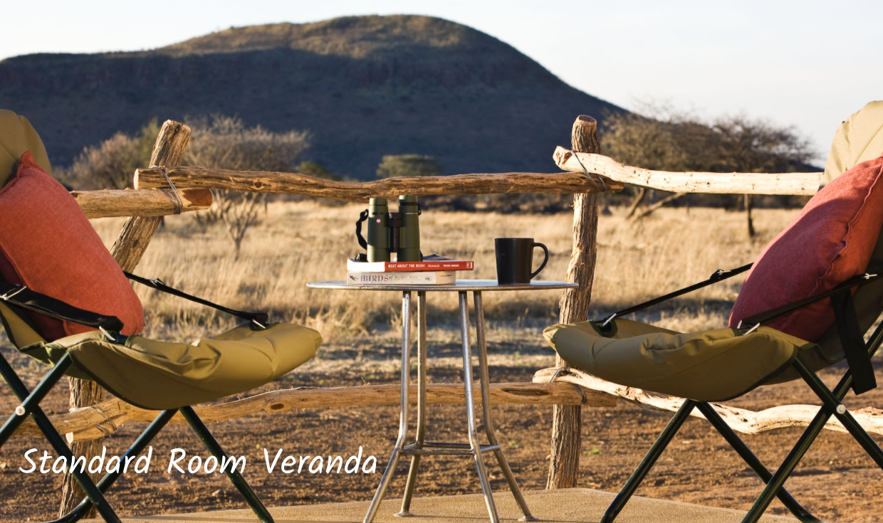 Dining on the verandah at Okonjima Nature Reserve in Namibia