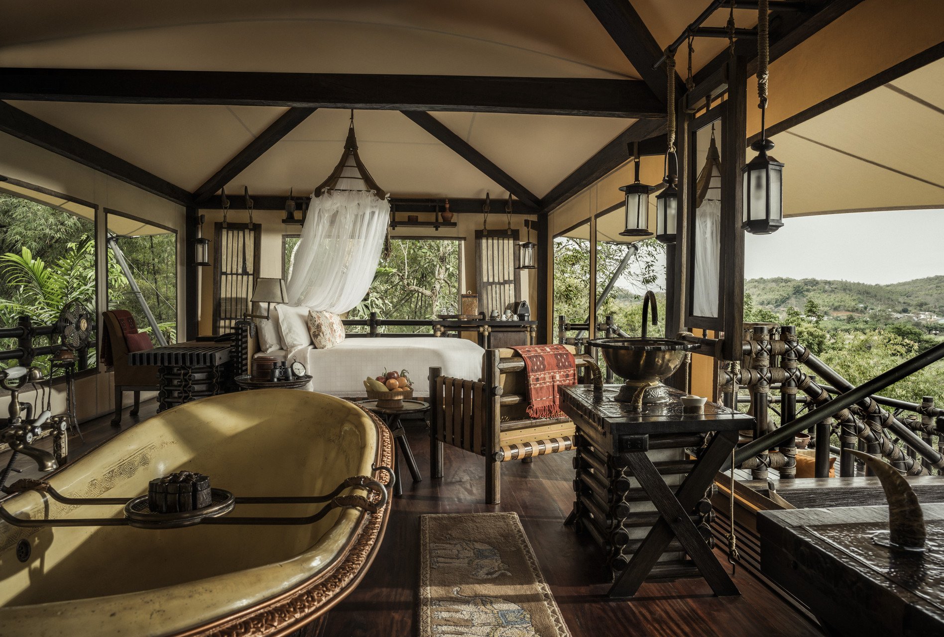 luxury tent at Four Seasons Tented Camp Golden Triangle