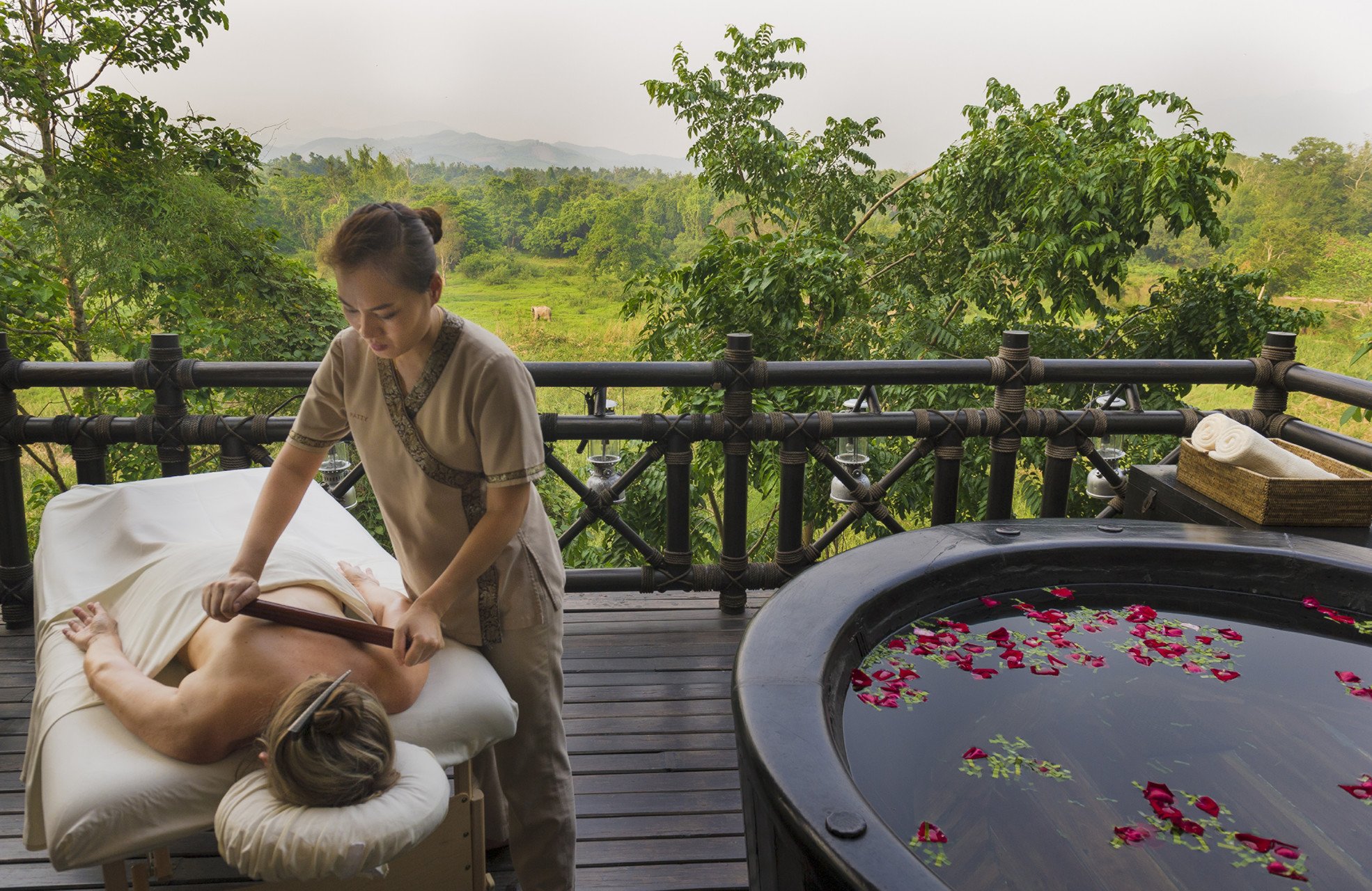 Spa at Four Seasons Tented Camp Golden Triangle in Thailand