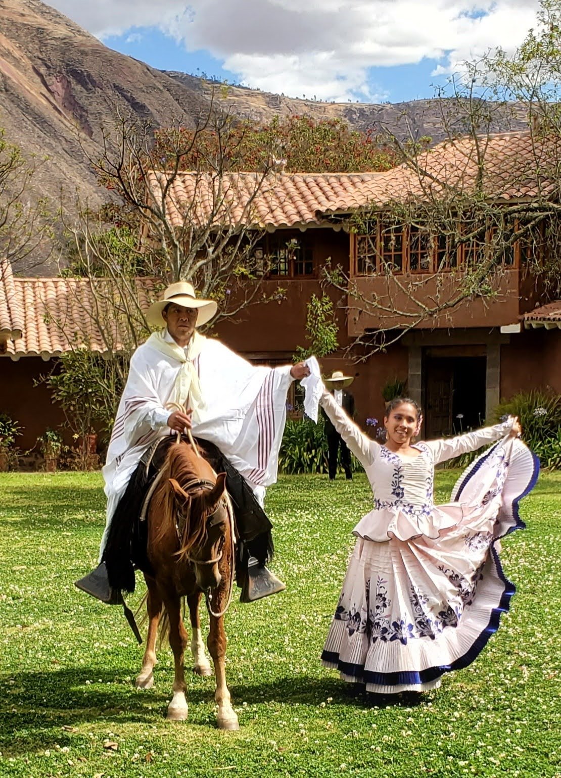 Peruvian Paso horses and traditional dancing in the Sacred Valley, Peru