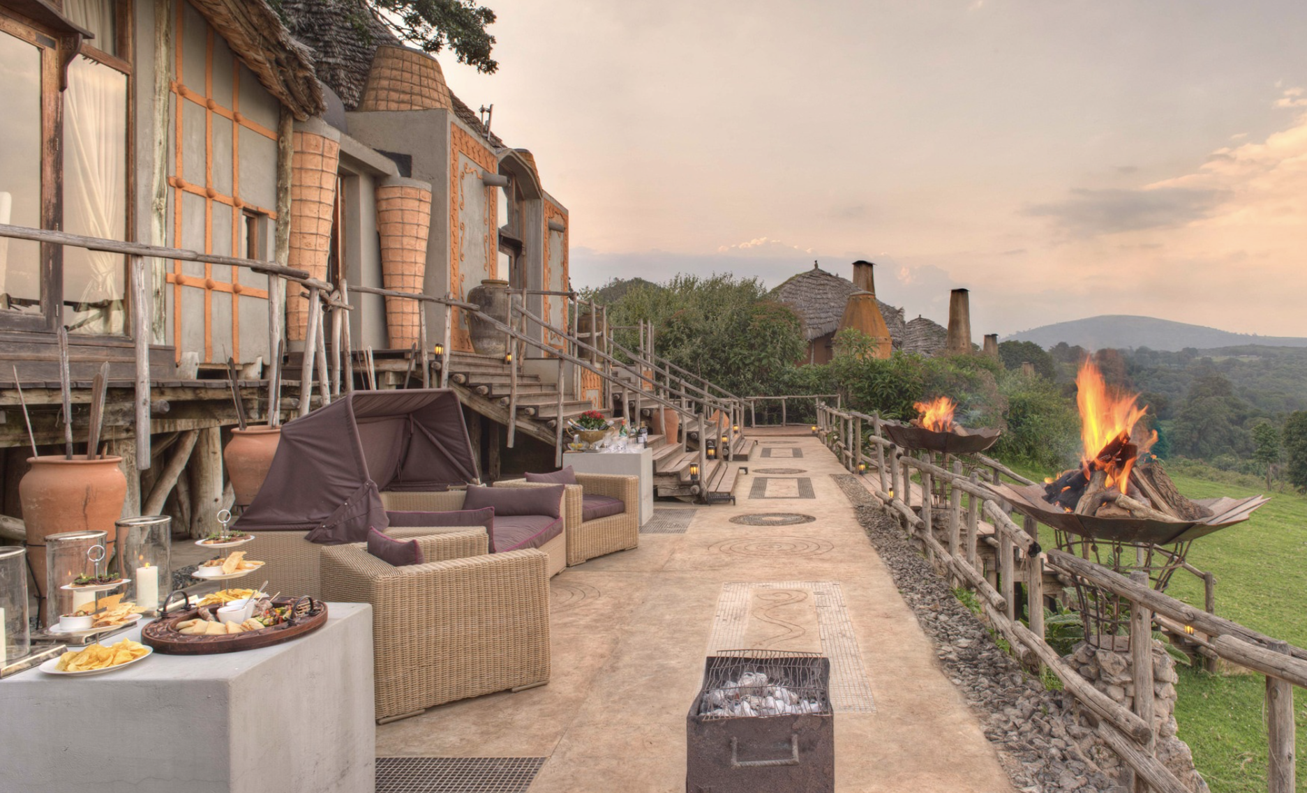 Outdoor space at the andBeyond Ngorongoro Crater Lodge in Tanzania, Africa