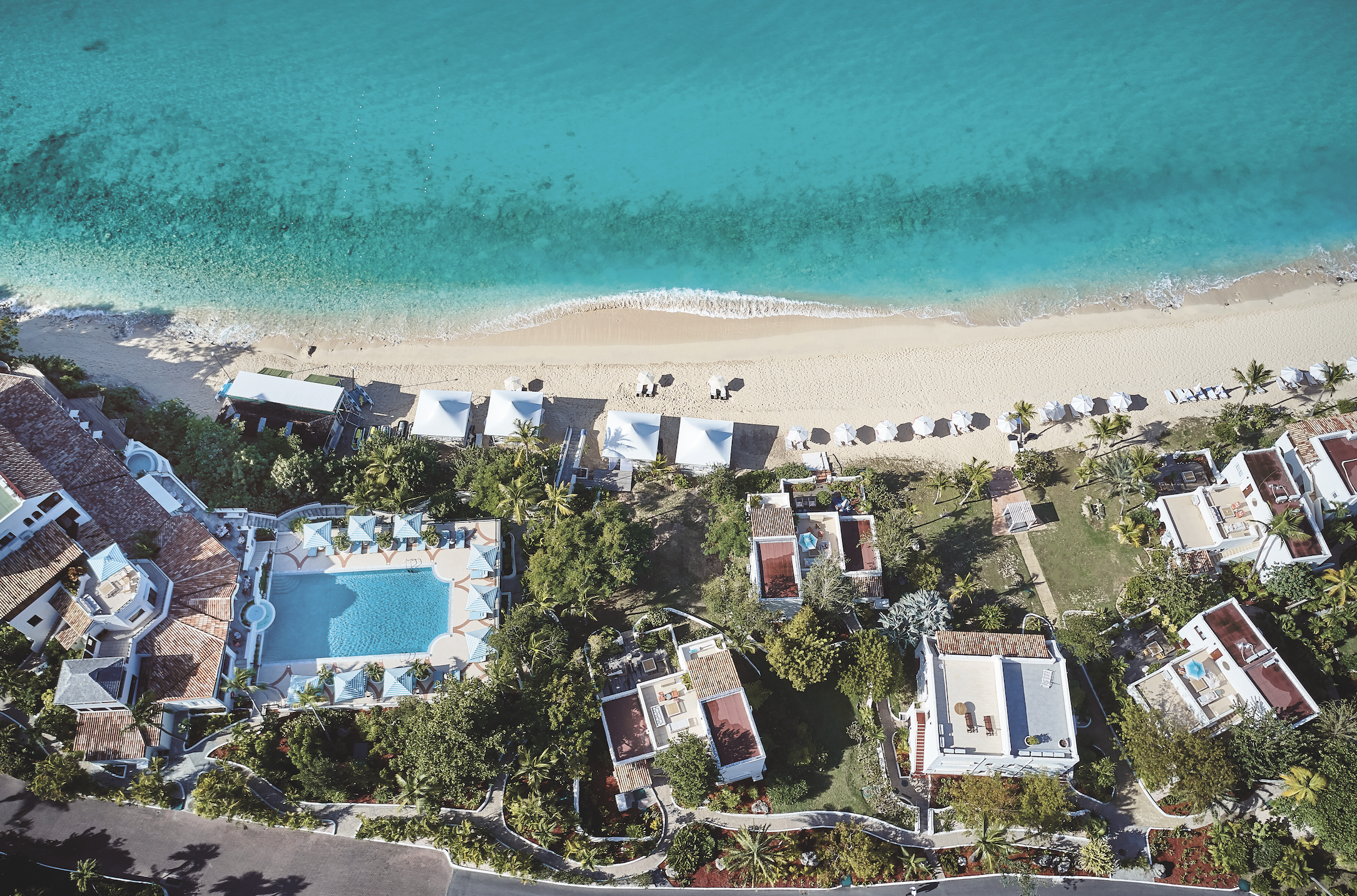 Aerial view of La Samanna, a Belmond Hotel on St. Martin