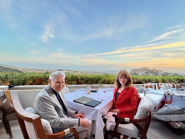 Poe Travel clients after a Regent Seven Seas Cruise exploring Athens with Blu Cove Greece on a customized itinerary