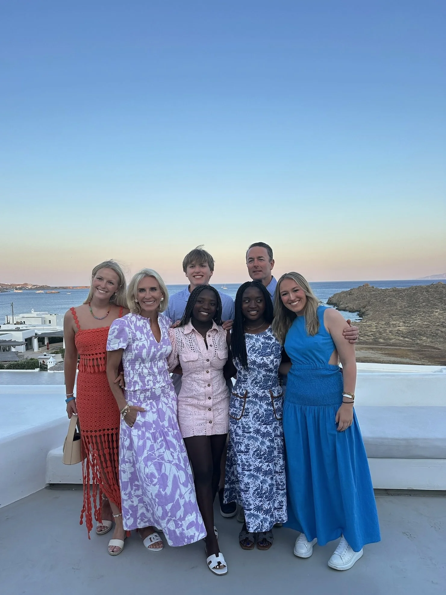 The Carpenter family on a custom itinerary to Greece with friends with luxury hotels and private experiences