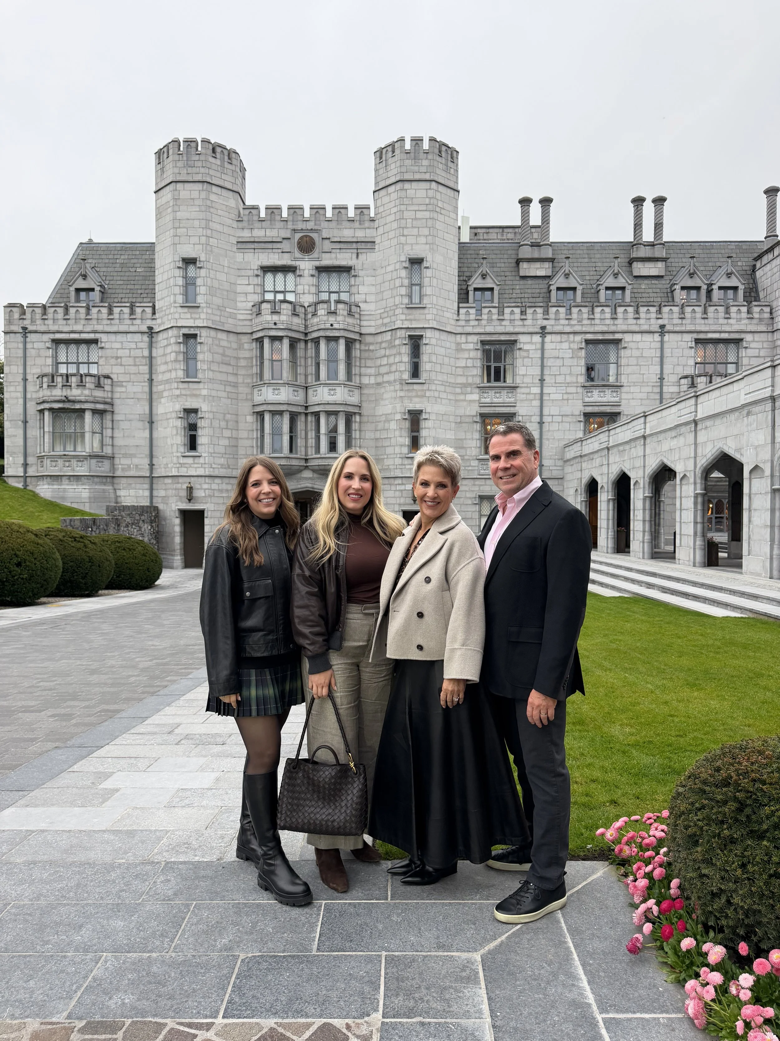The Harn family during a family trip to Ireland at Adare Manor luxury manor hotel
