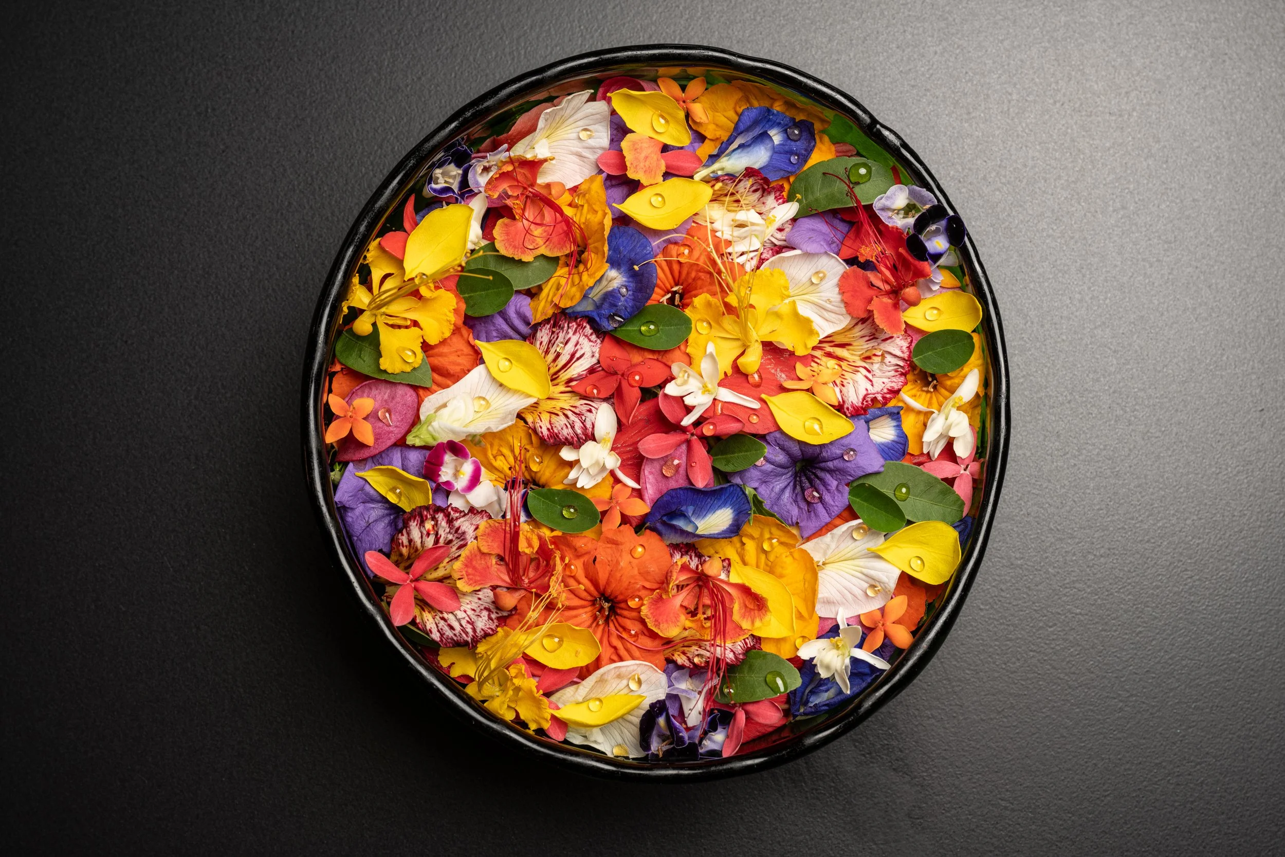 Famous Flower Salad at Celele restaurant in Cartagena Colombia