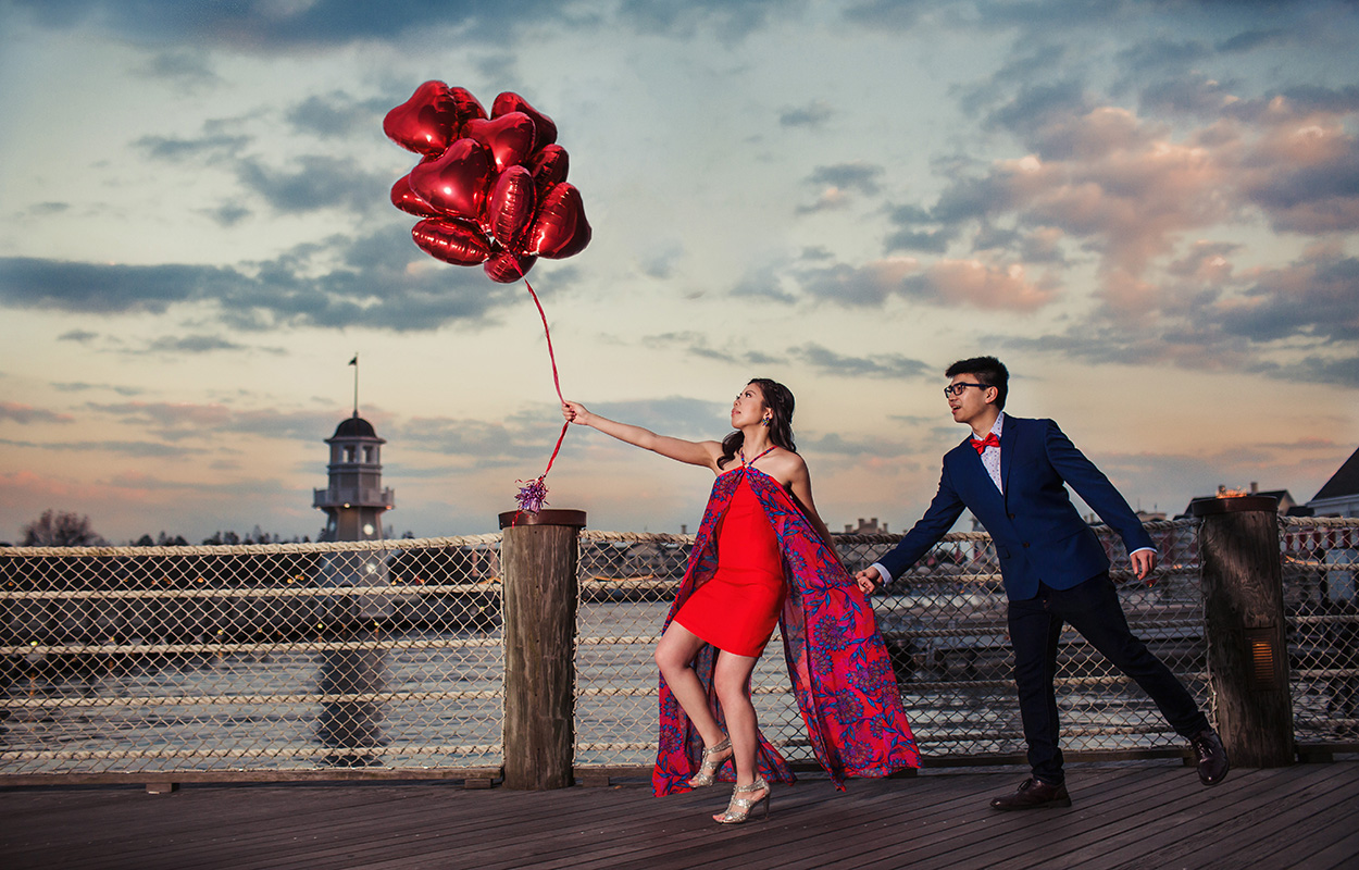 Orlando engagement session at disney's boardwalk