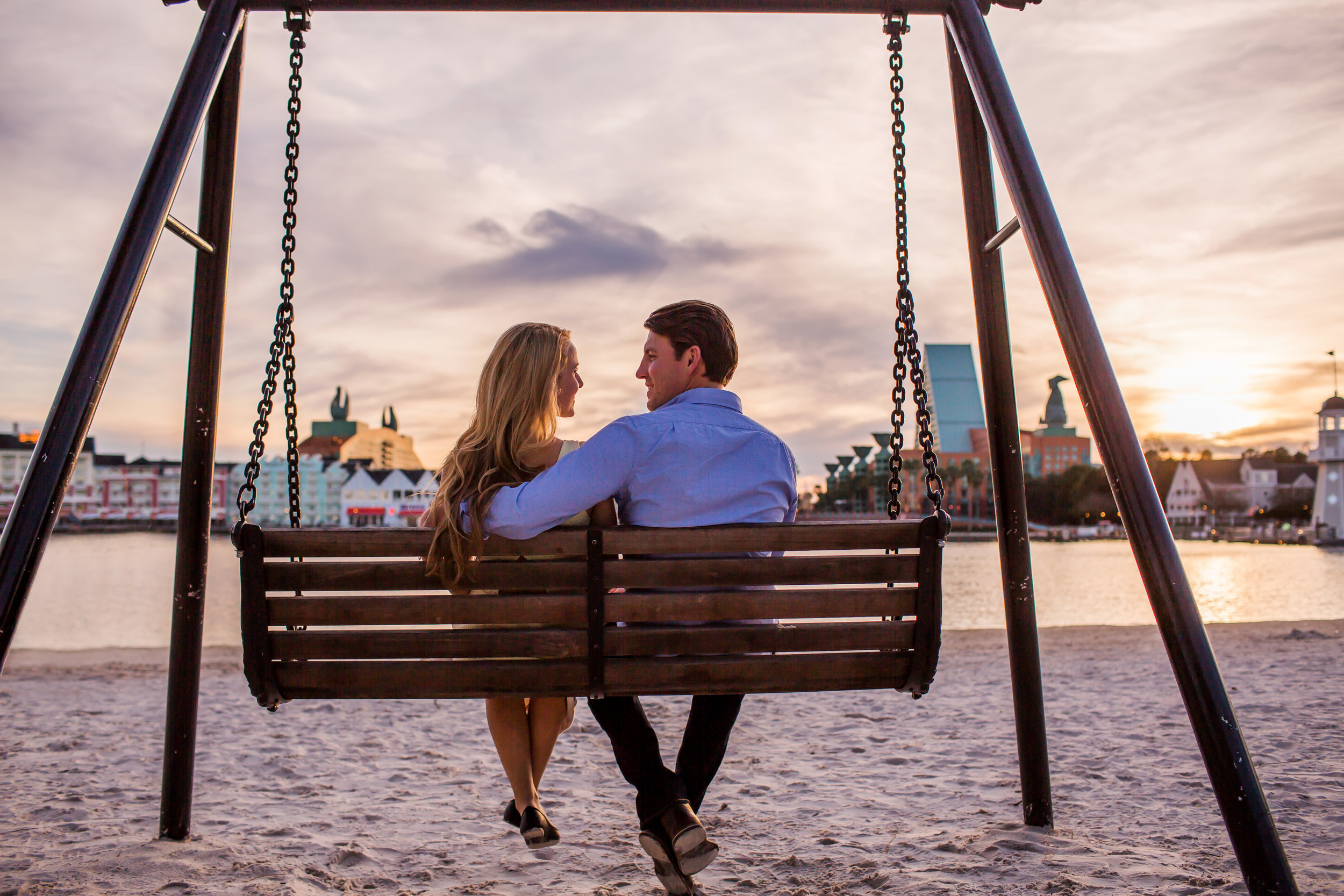 engagement session at disneys boardwalk