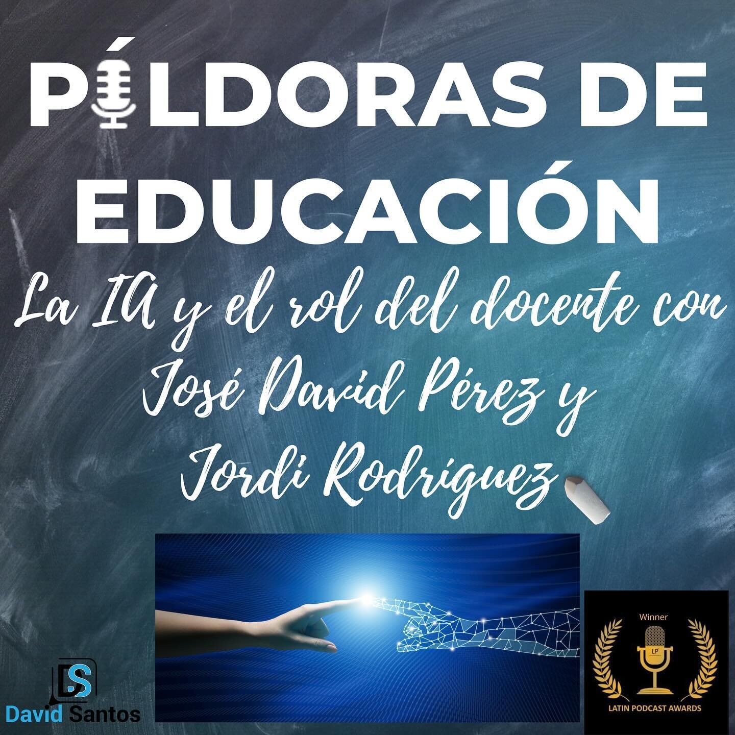 Nuevo episodio de mi podcast P&iacute;ldoras de Educaci&oacute;n 😄
En este episodio me reencuentro con mis amigos @serendipium y @jordirodriperez para tener una muy interesante conversaci&oacute;n sobre el rol del docente en tiempos de Inteligencia 