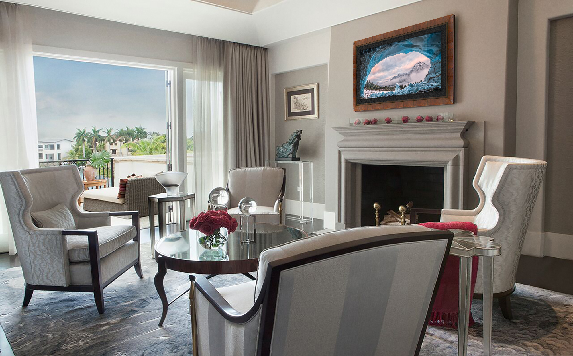 Ice Cave With A View in a living room