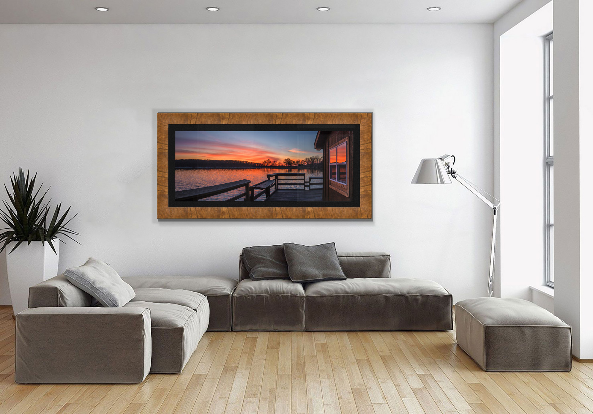 Lake Ahquabi hanging on the wall in a living room