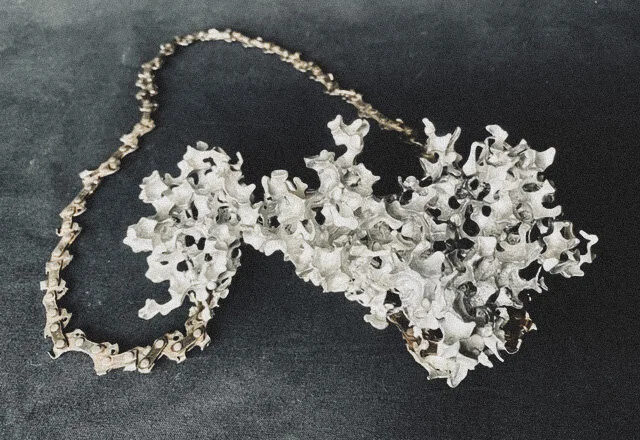 Sculpture Pewter 'Terrestrial Web'