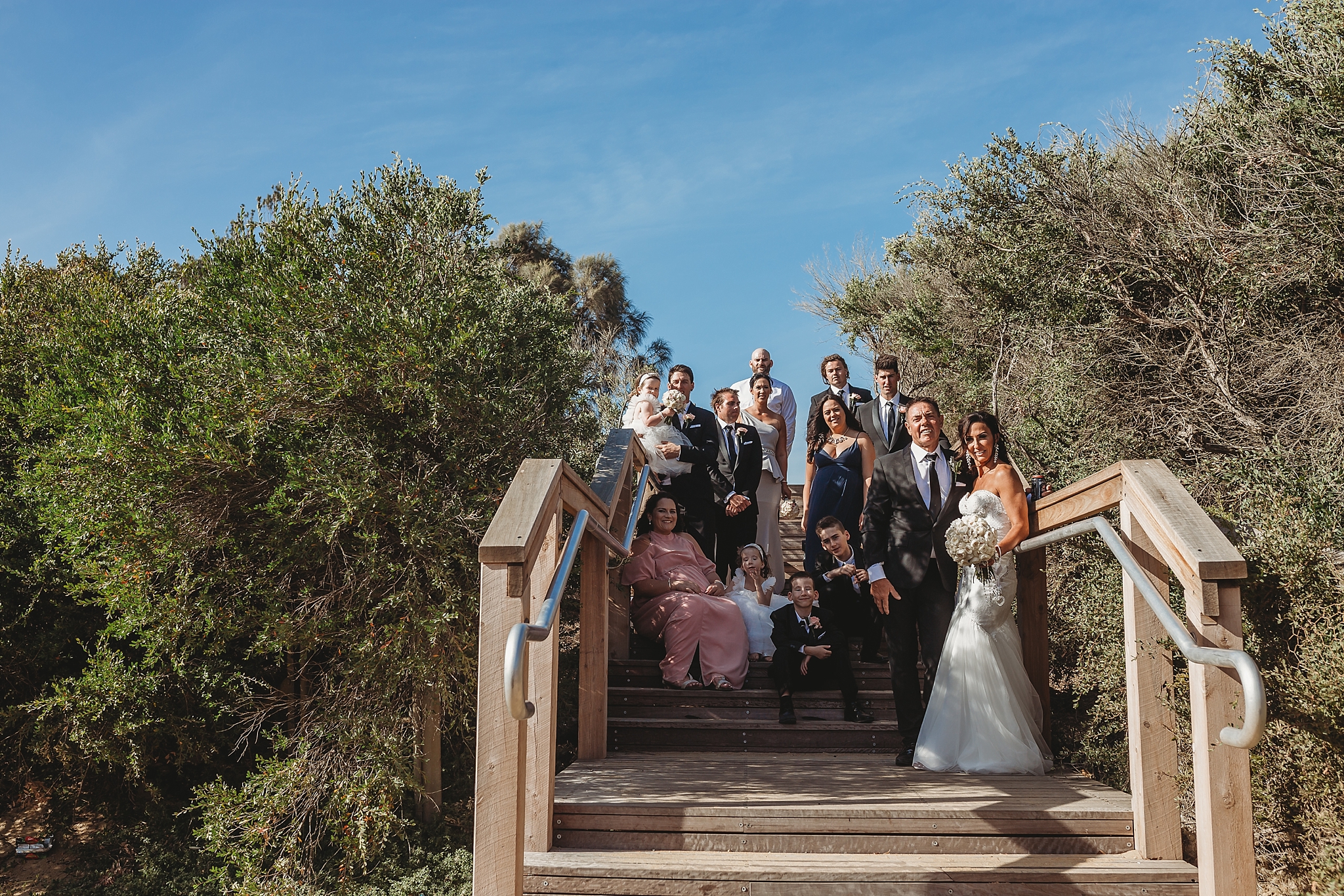 bridal party at brighton beach