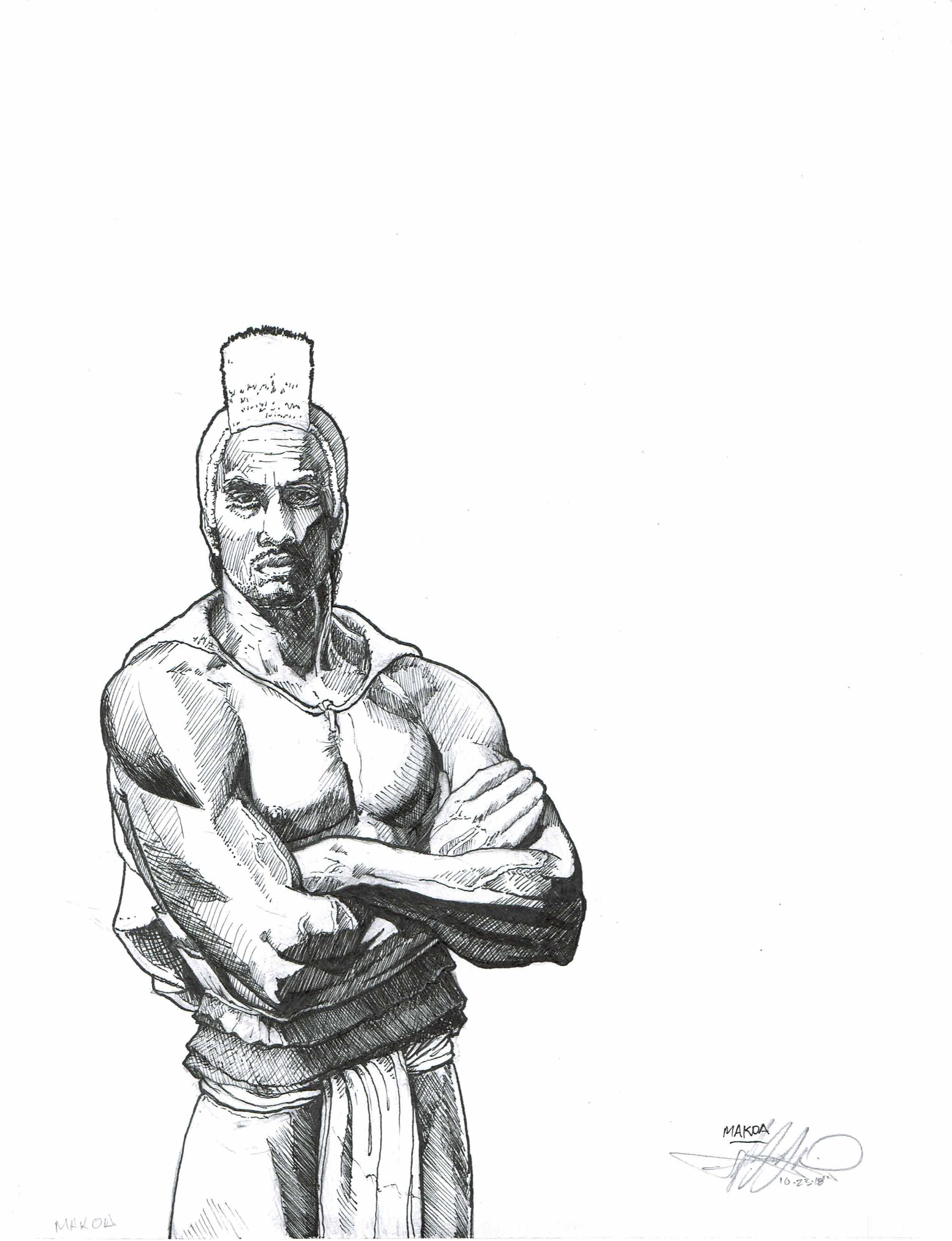 KUMU CARDS - CARD #12 : DECK 1 / KAILAMUKU PENCIL &amp; INK ILLUSTRATION