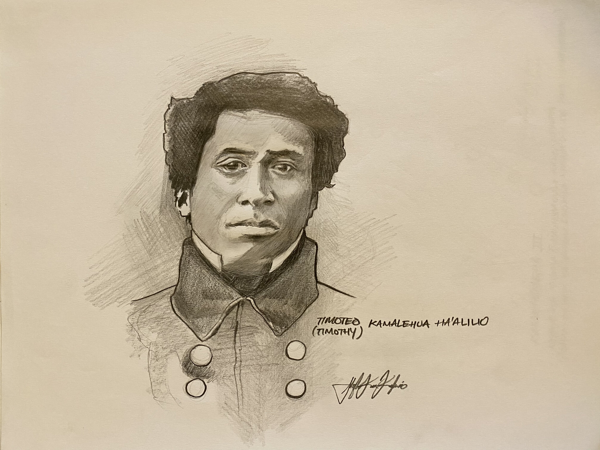 TIMOTEO HA'ALILIO GRAPHITE PENCIL ILLUSTRATION