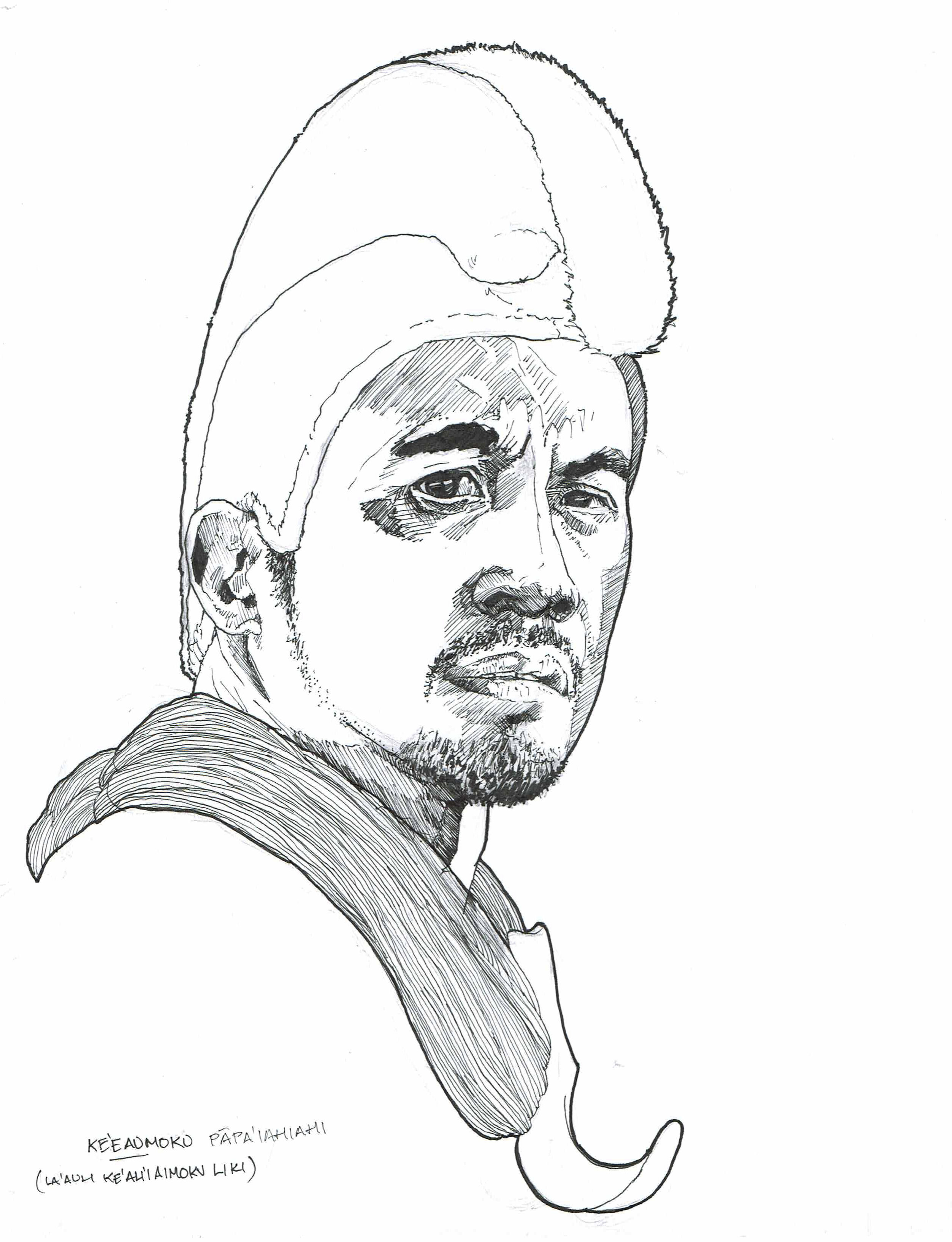 KE'EAUMOKU PENCIL &amp; INK ILLUSTRATION (CARD #1)