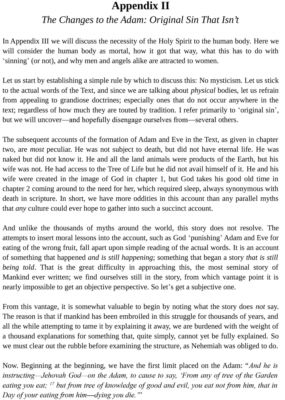 Appendix 2 — Mark Vedder