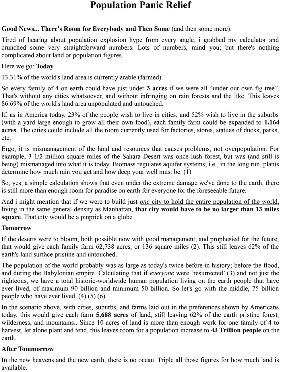 Population Panic Relief — Mark Vedder