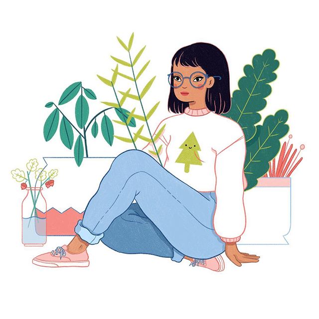 Hey guys! It's @meganpelto 😊 I'll be sharing some of my work on here and I wanted to start with with one of my recent favorites, this plant lady! Prints are also now available through my shop😊🌿