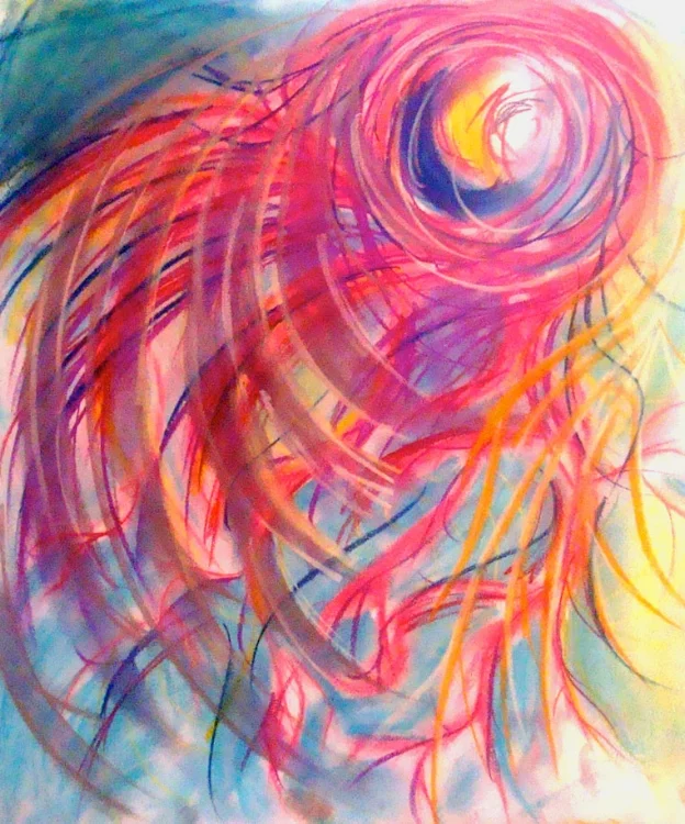  Fantasy of what might be out there in the unknown galaxies. I allowed myself to fully explore any colors, forms and any images that came to mind, without judgement. 