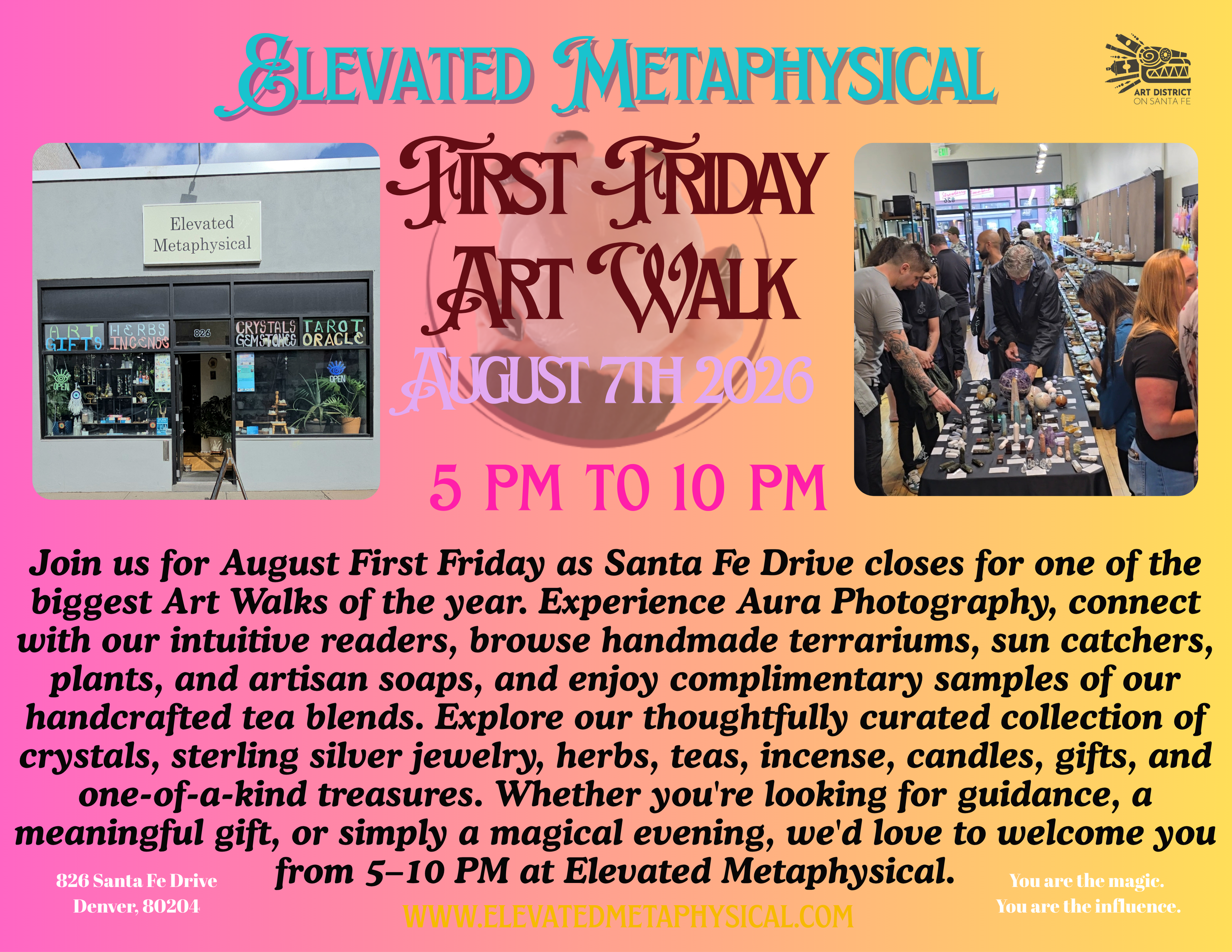 August First Friday at Elevated Metaphysical