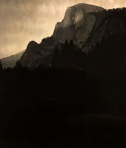 Half Dome at dusk Yosemite National Park. Polaroid Type 55 mono print.jpg
