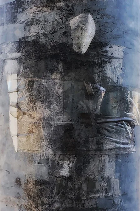 surreal mummy abstract mummy modern cave painting ,layers of messages left .jpg