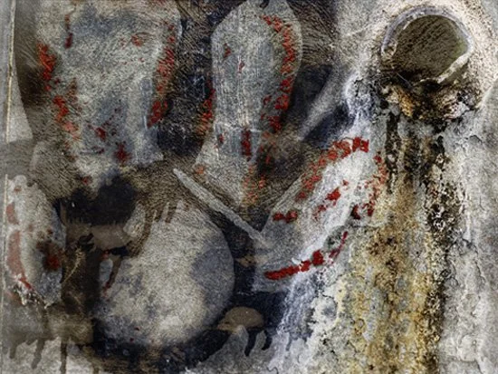 surreal gathering, the trio abstract assembly cave painting, mixed message.jpg