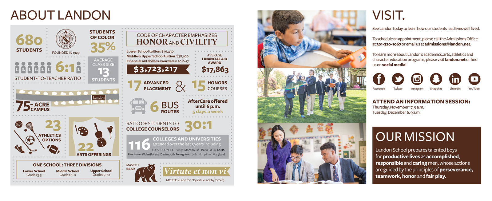 Landon Admissions Info Sheets