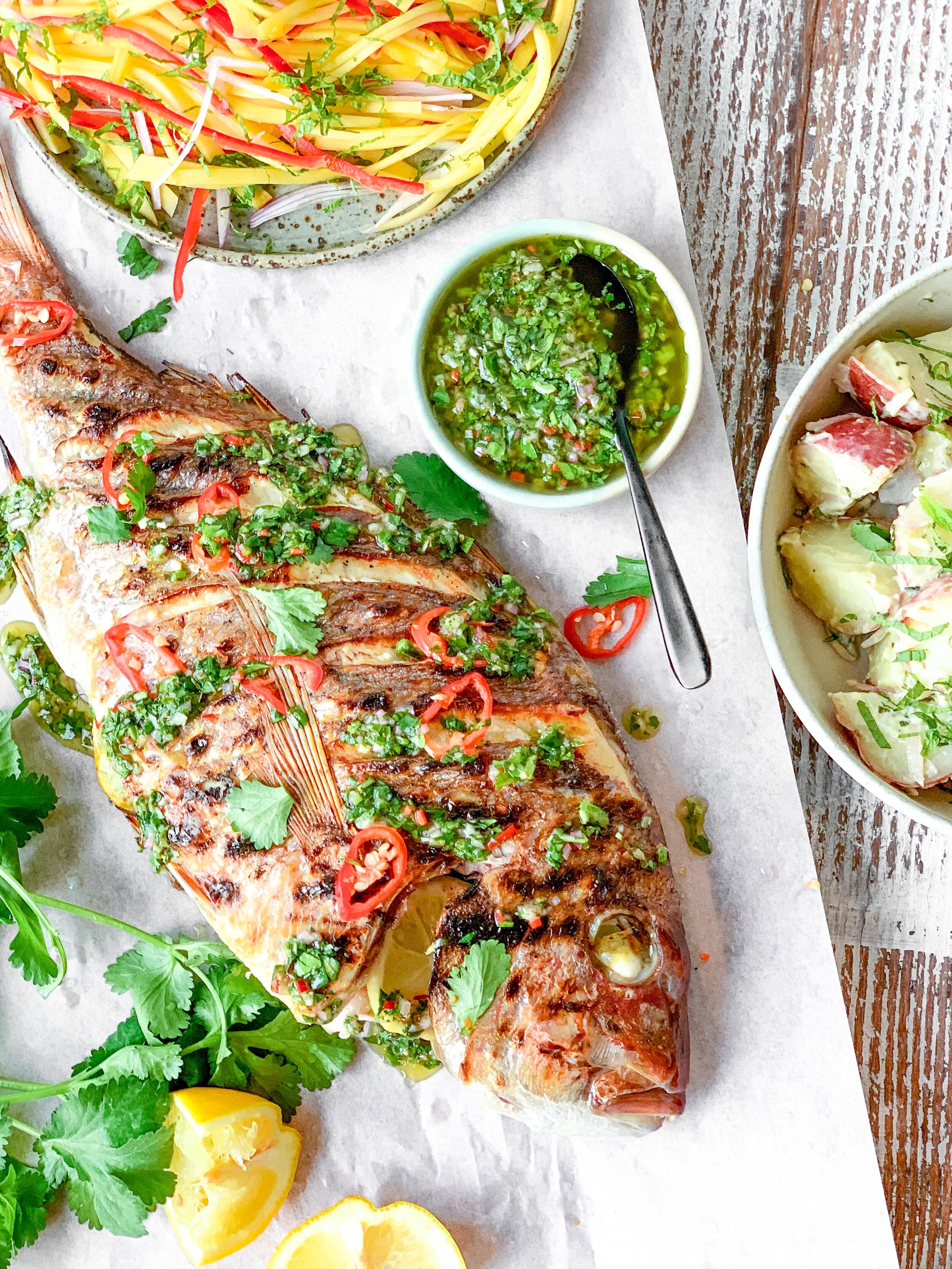 BBQ Snapper with Chimichurri