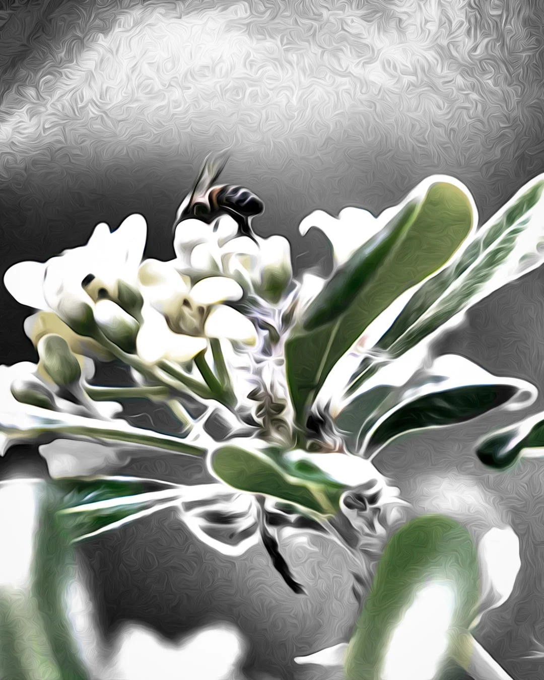 Stylized Bee on a Flower Bunch.jpg